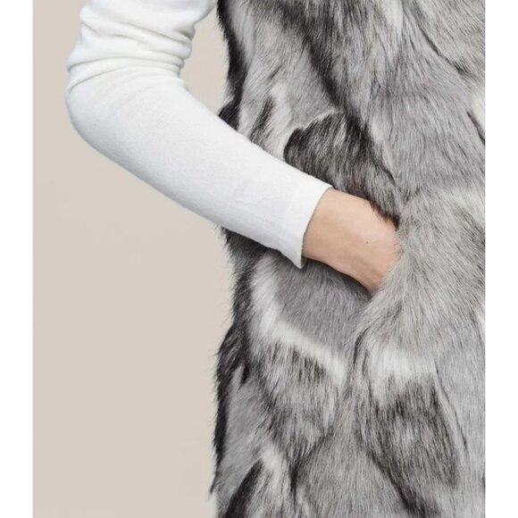 Reiss Krista Long-Line Faux-Fur Gilet Vest - Picture 5 of 8